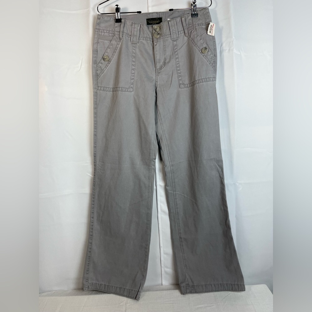 Eddie Bouer Womens 100% Cotton Flare Gray Pants Size 6 New